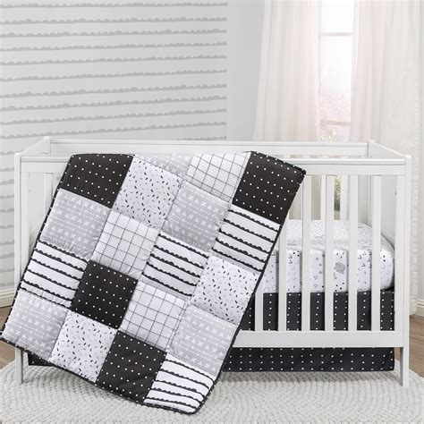 crib bedding black white|black and white baby quilt.